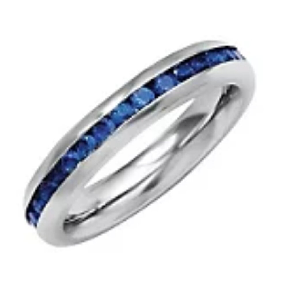 Steel by Design Birthstone Eternity Band Ring September